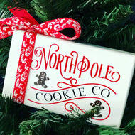 Handmade North Pole Cookie Co Tiered Stand Sign (Please note this will have a different ribbon)