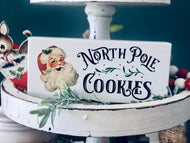 Vintage North Pole Cookie Sign