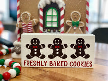 Load image into Gallery viewer, Gingerbread &#39;Freshly Baked Cookies&#39; Tiered Stand Sign
