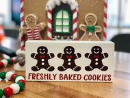 Gingerbread 'Freshly Baked Cookies' Tiered Stand Sign