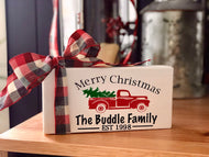 Personalised Red Truck Family sign